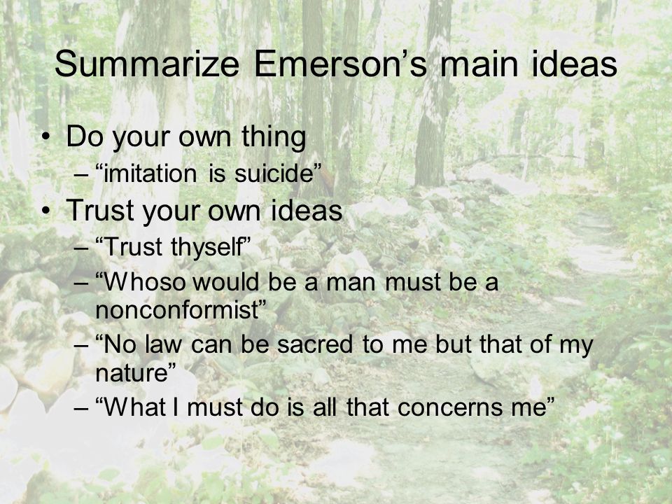 Emerson self reliance essay 2